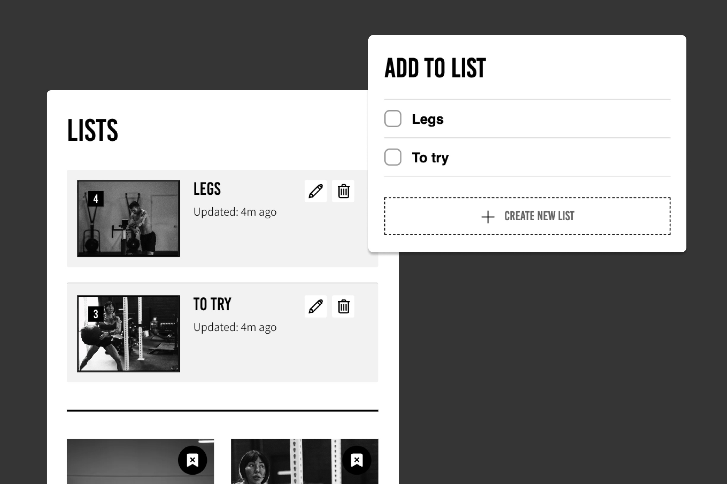 Bookmarks and lists